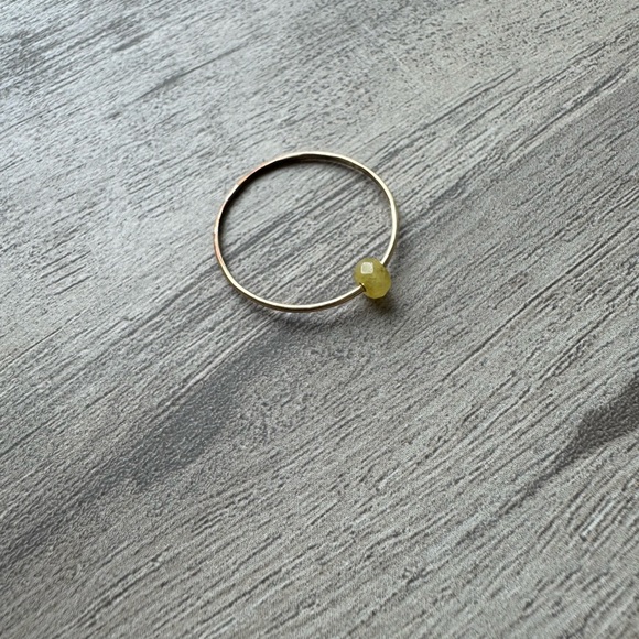Jewelry - Gold Fill Wire Stacking Ring with Yellow Faceted Bead